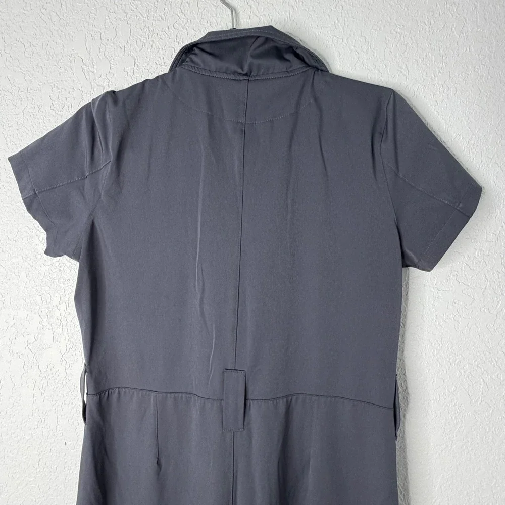 Albion City Jumpsuit Charcoal Grey Utility Boiler Suit‎ Short Sleeve XS